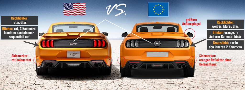 Unterschied US vs. EU Mustang
